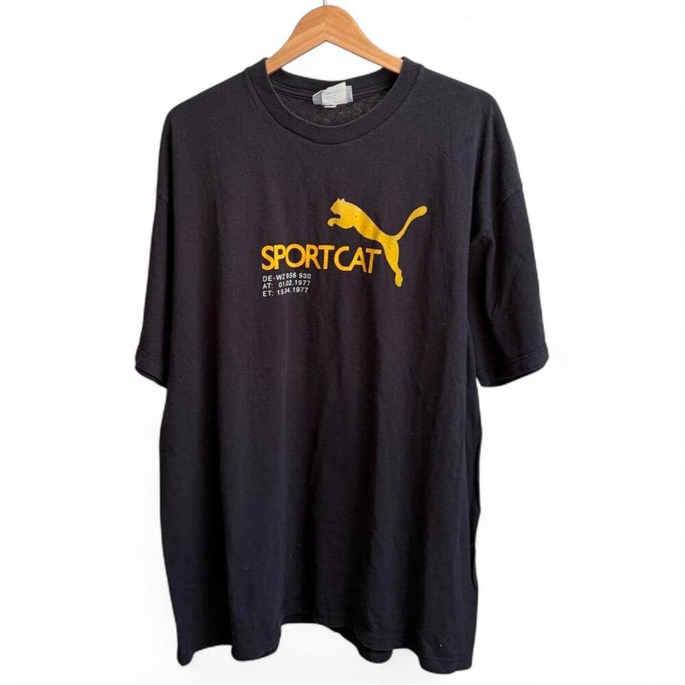 Vintage 90s Puma Sport Cat Logo Rare Tee Mens XL USA Sportswear Oversized